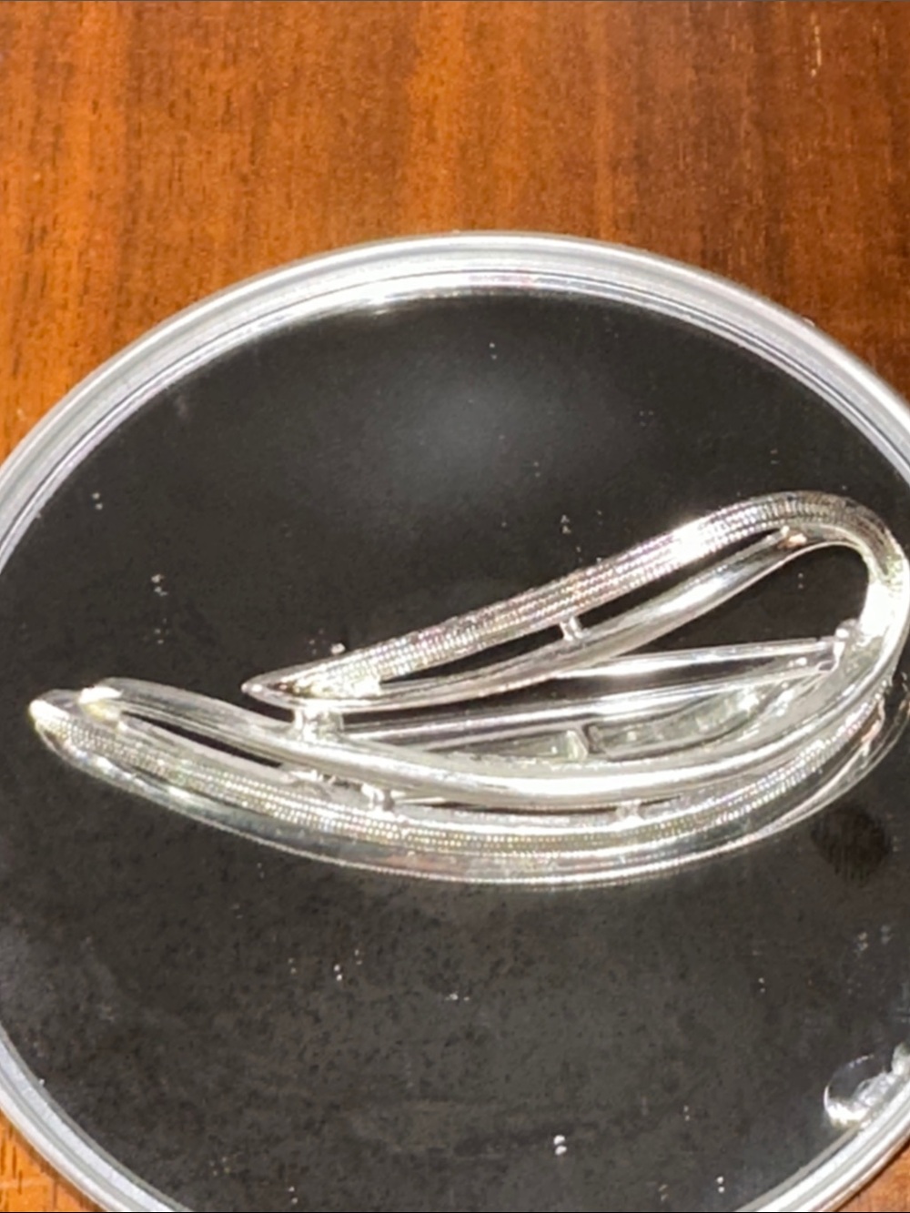 Vintage Sarah Coventry Silver Tone Abstract Ribbon or Teardrop Brooch